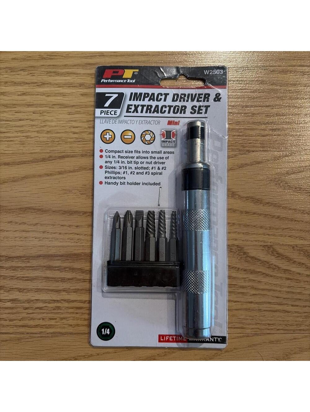 Performance Tool W2503 1/4 Inch Impact Driver & Extractor
